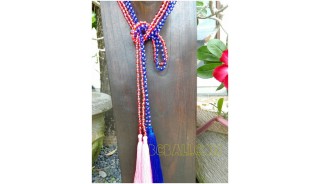 2color double necklaces scarves beads crystal